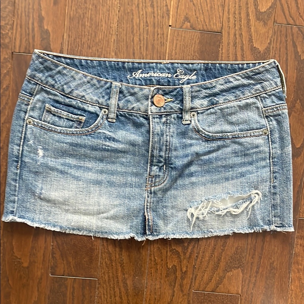American Eagle Outfitters Blue Mini Jean Skirt Casual